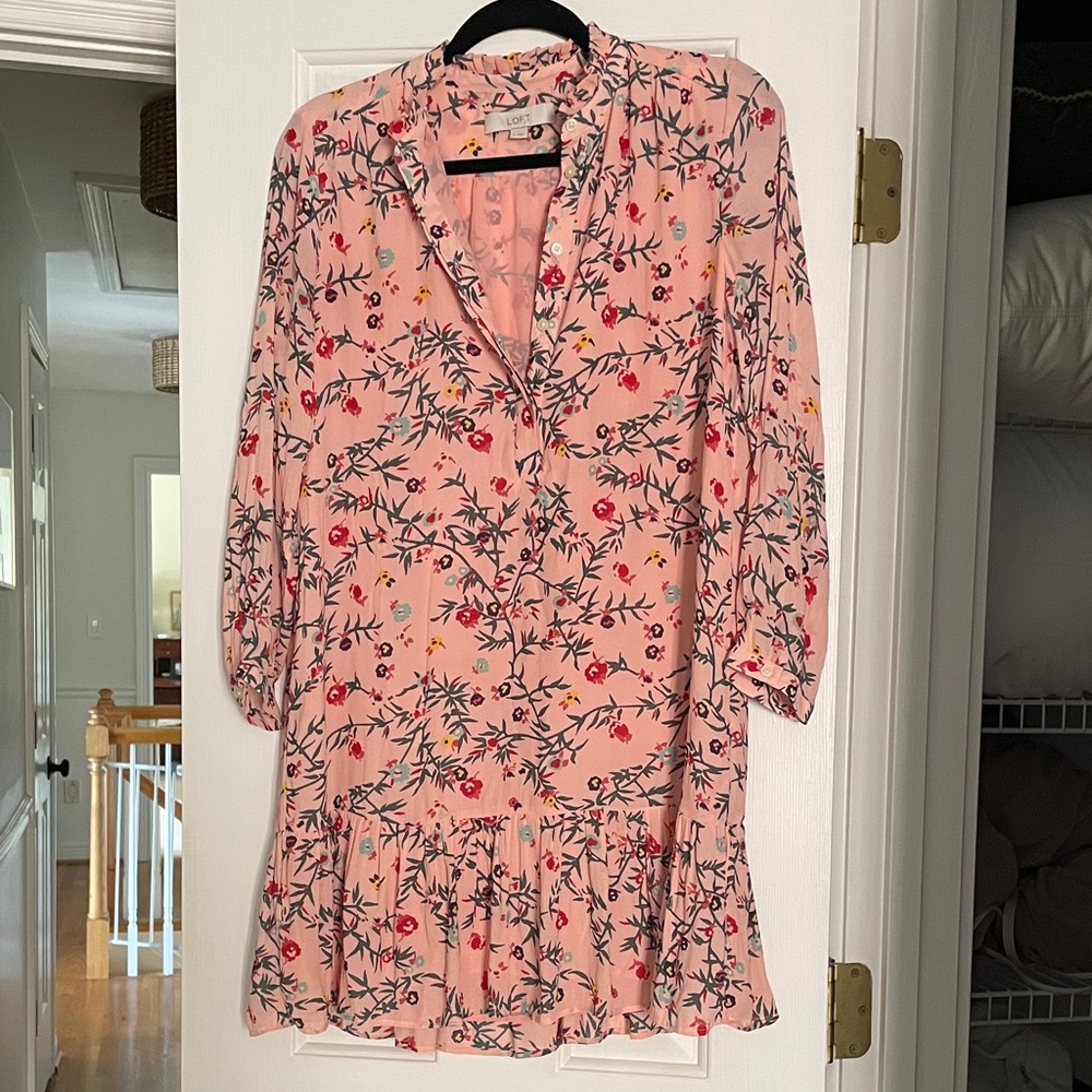 LOFT Pink Floral Mini Dress
